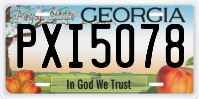 GA license plate PXI5078