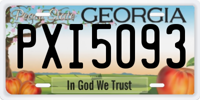 GA license plate PXI5093