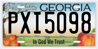 GA license plate PXI5098