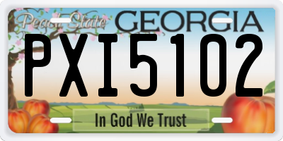 GA license plate PXI5102