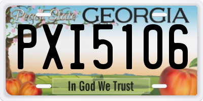 GA license plate PXI5106