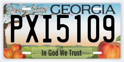 GA license plate PXI5109