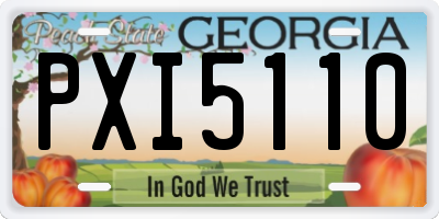 GA license plate PXI5110