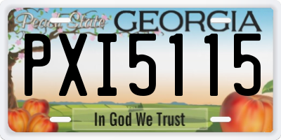 GA license plate PXI5115