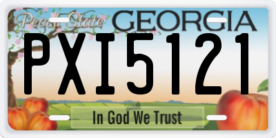 GA license plate PXI5121