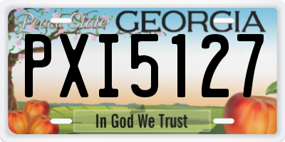 GA license plate PXI5127