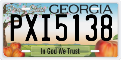 GA license plate PXI5138
