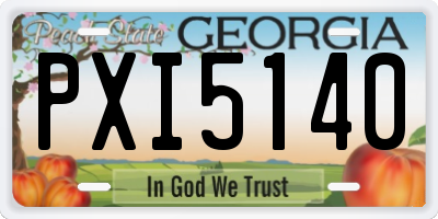 GA license plate PXI5140