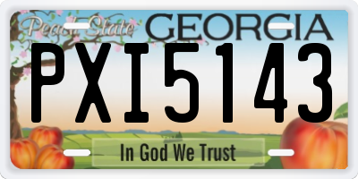 GA license plate PXI5143