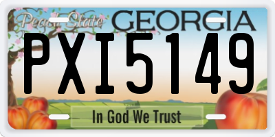 GA license plate PXI5149