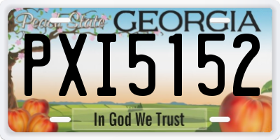 GA license plate PXI5152