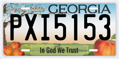 GA license plate PXI5153