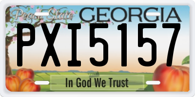 GA license plate PXI5157