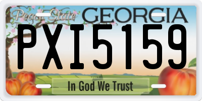 GA license plate PXI5159