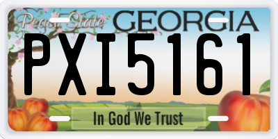 GA license plate PXI5161
