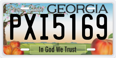 GA license plate PXI5169