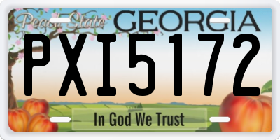 GA license plate PXI5172