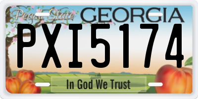 GA license plate PXI5174