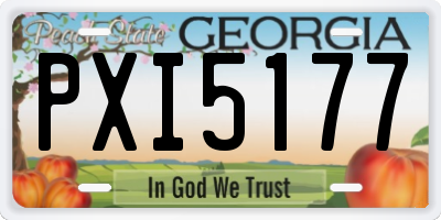 GA license plate PXI5177