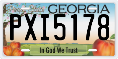 GA license plate PXI5178