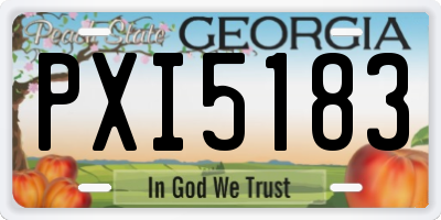 GA license plate PXI5183