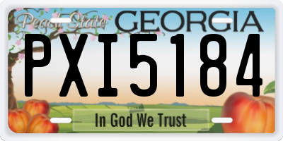 GA license plate PXI5184