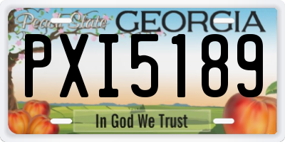 GA license plate PXI5189