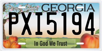 GA license plate PXI5194
