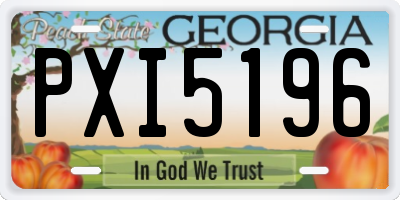 GA license plate PXI5196
