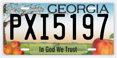 GA license plate PXI5197