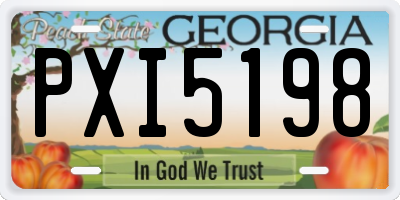 GA license plate PXI5198