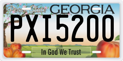 GA license plate PXI5200