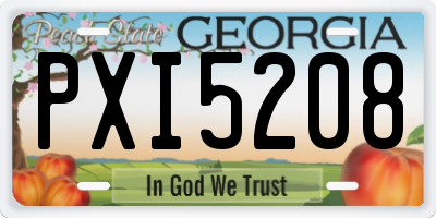 GA license plate PXI5208