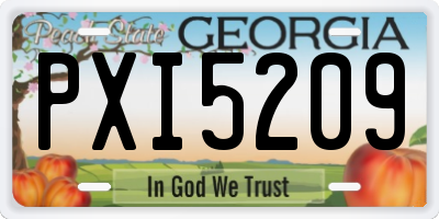 GA license plate PXI5209