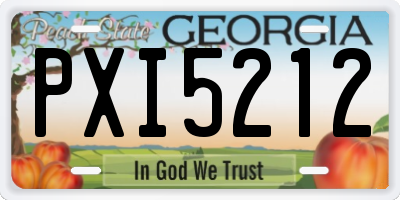 GA license plate PXI5212