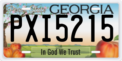 GA license plate PXI5215