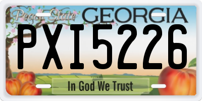 GA license plate PXI5226