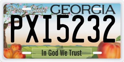 GA license plate PXI5232