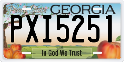 GA license plate PXI5251