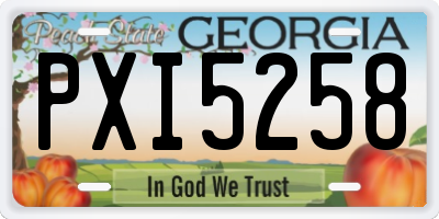 GA license plate PXI5258