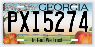 GA license plate PXI5274