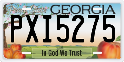 GA license plate PXI5275