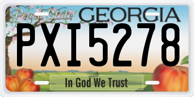 GA license plate PXI5278