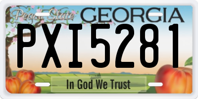 GA license plate PXI5281