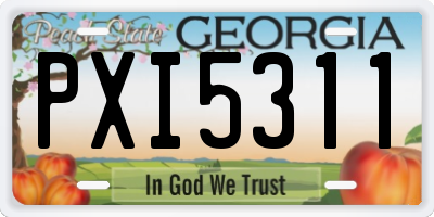 GA license plate PXI5311