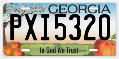 GA license plate PXI5320