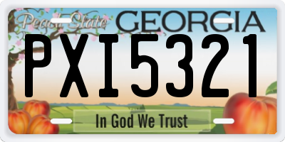 GA license plate PXI5321