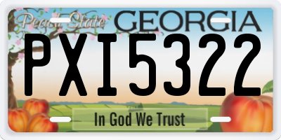 GA license plate PXI5322