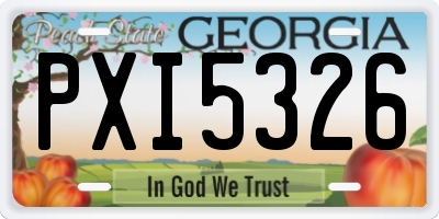 GA license plate PXI5326