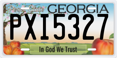 GA license plate PXI5327